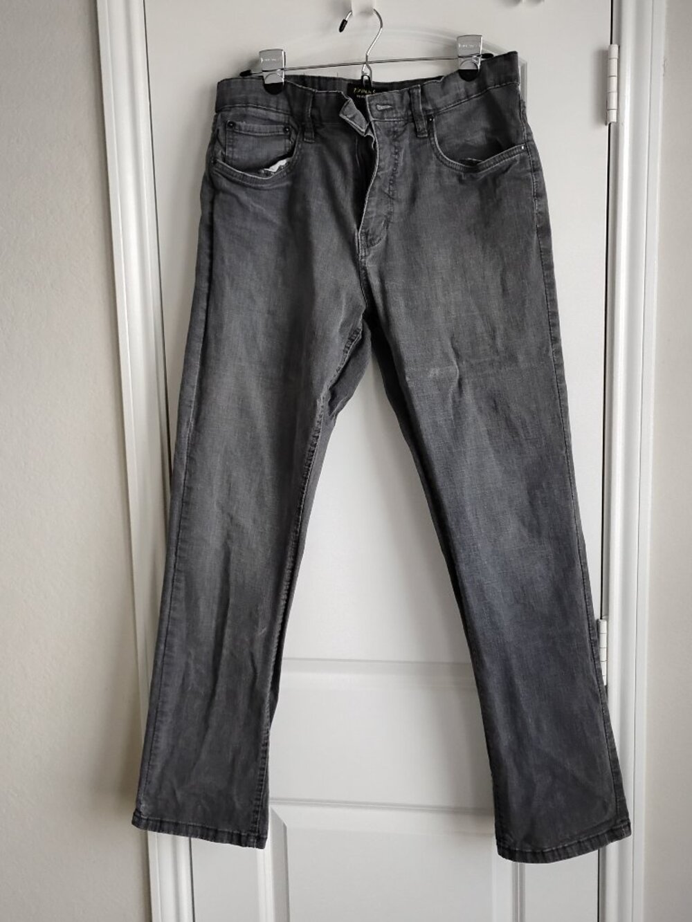 Urban Star Light Wash Black/Gray Men's Jeans Straight Stretch 34/32 - Picture 1 of 6
